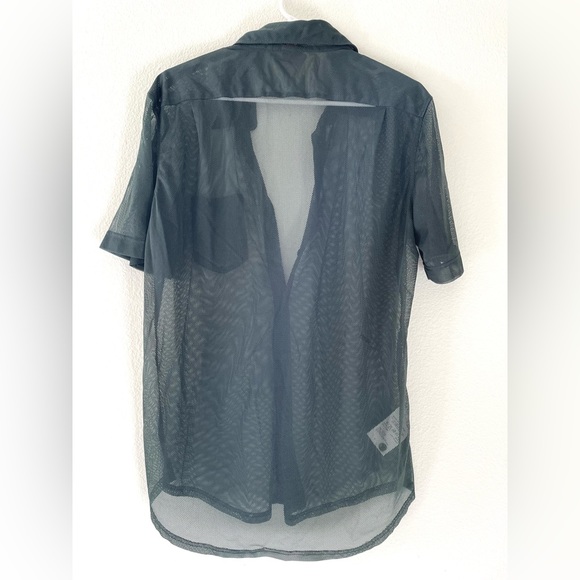 BOSS Hugo Boss Orange label Mens Button Down Mesh Shirt Vintage Large - Picture 7 of 10